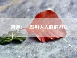 明道：一款引人入胜的游戏