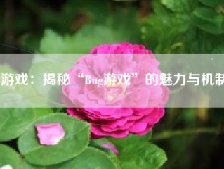 游戏：揭秘“Bug游戏”的魅力与机制