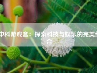 中科游戏盒：探索科技与娱乐的完美结合