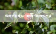 做网页游戏：一种新兴的娱乐方式