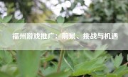 福州游戏推广：前景、挑战与机遇