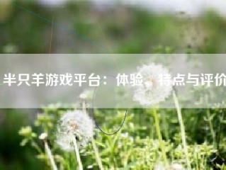 半只羊游戏平台：体验、特点与评价