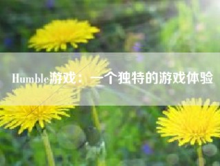 Humble游戏：一个独特的游戏体验