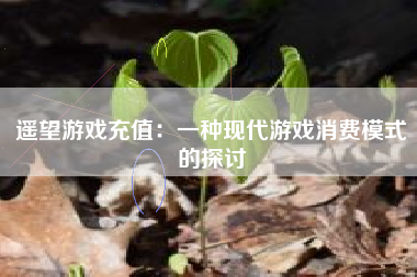 遥望游戏充值：一种现代游戏消费模式的探讨