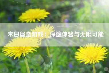 末日堡垒游戏：深邃体验与无限可能