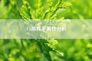 CS游戏平衡性分析