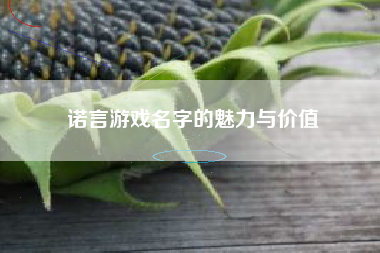 诺言游戏名字的魅力与价值