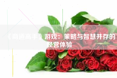 《商道高手》游戏：策略与智慧并存的经营体验