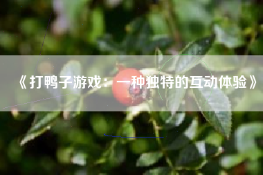 《打鸭子游戏：一种独特的互动体验》