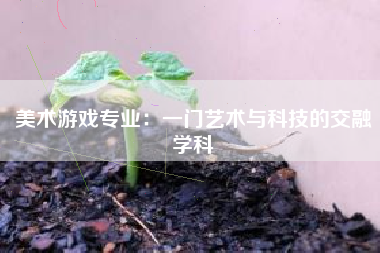 美术游戏专业：一门艺术与科技的交融学科