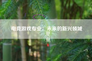 电竞游戏专业：未来的新兴领域