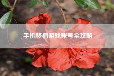 手机移植游戏账号全攻略