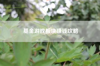 基金游戏板块赚钱攻略