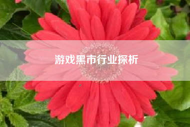 游戏黑市行业探析