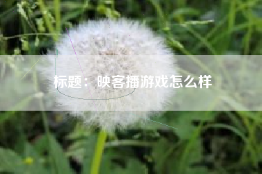 标题：映客播游戏怎么样