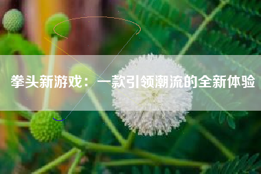 拳头新游戏：一款引领潮流的全新体验