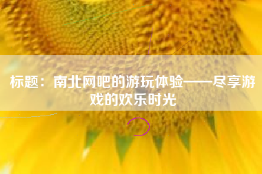 标题：南北网吧的游玩体验——尽享游戏的欢乐时光