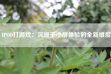 IPOD打游戏：沉浸于小屏体验的全新维度