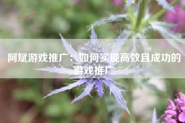 阿斌游戏推广：如何实现高效且成功的游戏推广