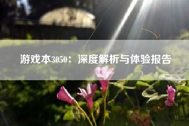 游戏本3050：深度解析与体验报告