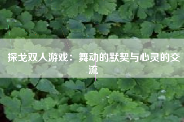 探戈双人游戏：舞动的默契与心灵的交流