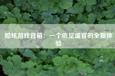 酷炫游戏音箱：一个听觉盛宴的全新体验