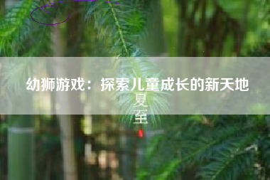 幼狮游戏：探索儿童成长的新天地