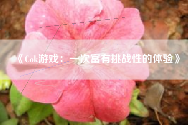 《Cok游戏：一次富有挑战性的体验》