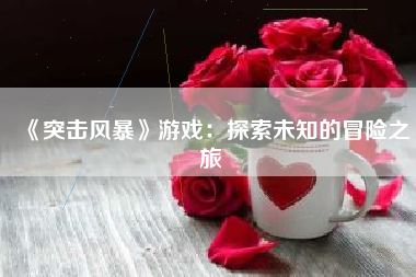 《突击风暴》游戏：探索未知的冒险之旅