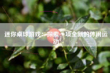 迷你桌球游戏：探索一项全新的休闲运动