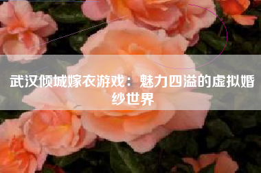 武汉倾城嫁衣游戏：魅力四溢的虚拟婚纱世界