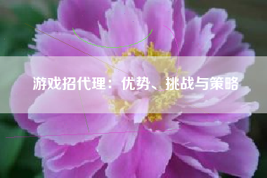 游戏招代理：优势、挑战与策略