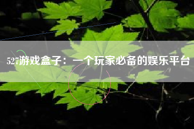 527游戏盒子：一个玩家必备的娱乐平台