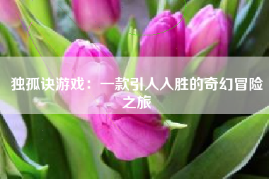 独孤诀游戏：一款引人入胜的奇幻冒险之旅