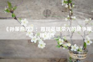 《孙策游戏》：再现英雄荣光的战争策略佳作