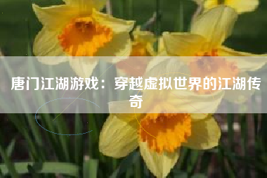 唐门江湖游戏：穿越虚拟世界的江湖传奇