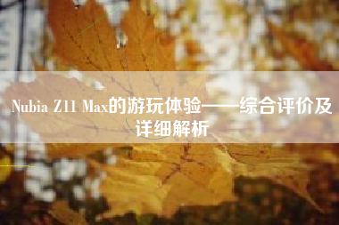Nubia Z11 Max的游玩体验——综合评价及详细解析