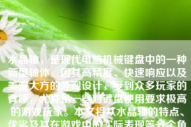 水晶轴，是现代电脑机械键盘中的一种新型轴体。因其高精度、快速响应以及美观大方的外观设计，受到众多玩家的青睐，尤其是一些对键盘使用要求极高的游戏玩家。本文将从水晶轴的特点、优劣及其在游戏中的实际表现等多个角度出发，来全面解析水晶轴在游戏中的应用体验。