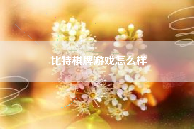 比特棋牌游戏怎么样