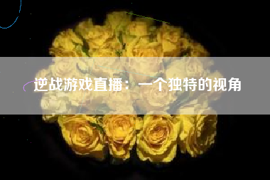 逆战游戏直播：一个独特的视角