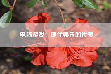 电脑游戏：现代娱乐的代表