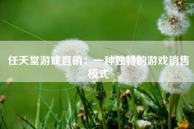 任天堂游戏直销：一种独特的游戏销售模式