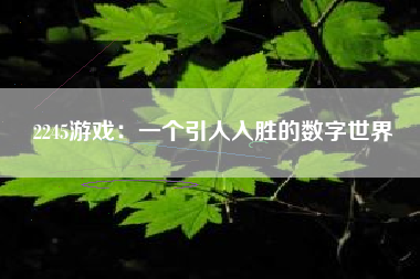 2245游戏：一个引人入胜的数字世界