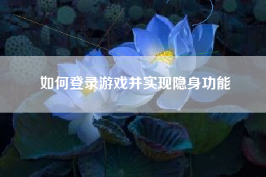 如何登录游戏并实现隐身功能