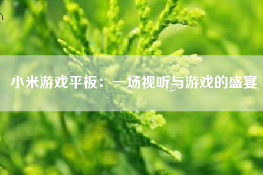 小米游戏平板：一场视听与游戏的盛宴