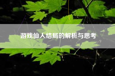 游戏仙人结局的解析与思考