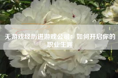 无游戏经历进游戏公司：如何开启你的职业生涯