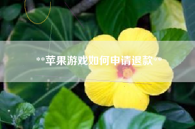 **苹果游戏如何申请退款**