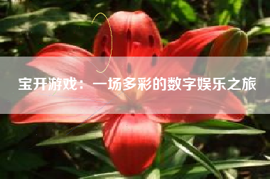 宝开游戏：一场多彩的数字娱乐之旅