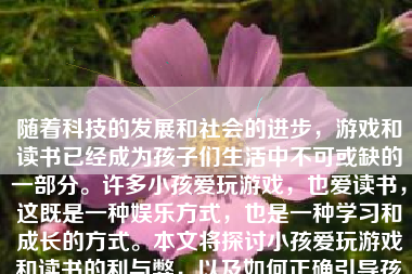 随着科技的发展和社会的进步，游戏和读书已经成为孩子们生活中不可或缺的一部分。许多小孩爱玩游戏，也爱读书，这既是一种娱乐方式，也是一种学习和成长的方式。本文将探讨小孩爱玩游戏和读书的利与弊，以及如何正确引导孩子进行游戏和阅读。